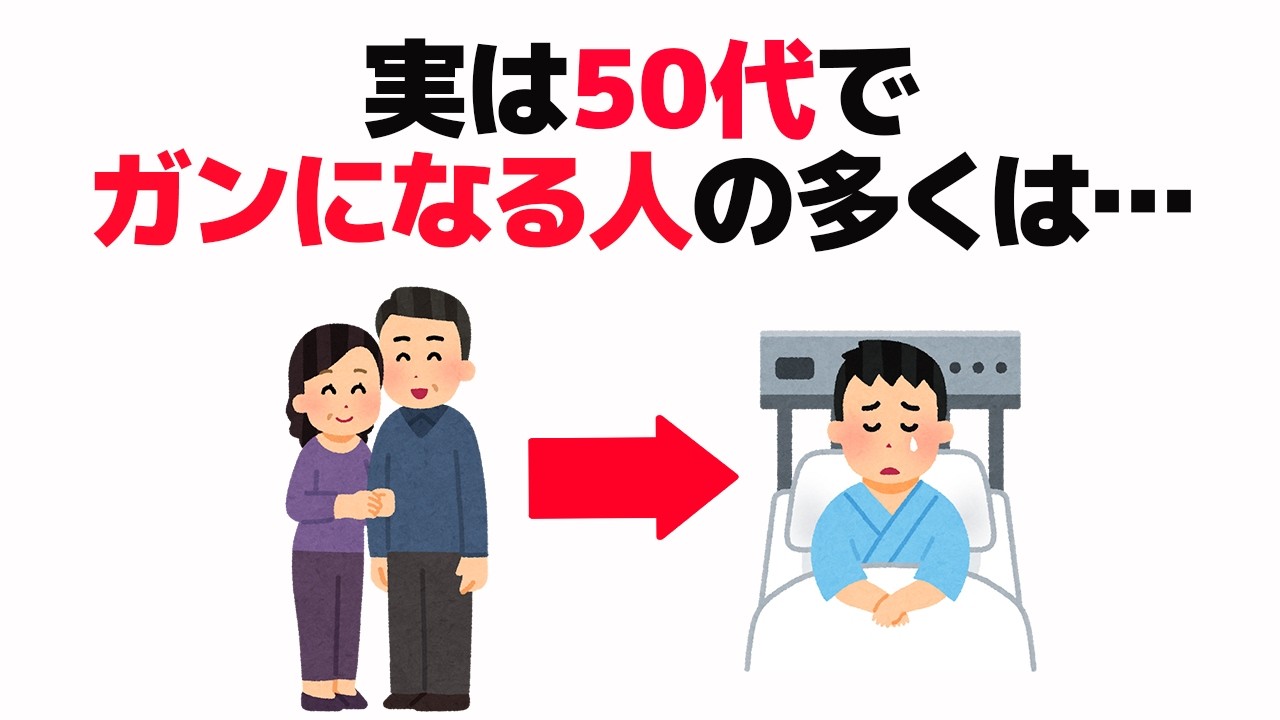 【雑学】実は50代でガンになる人の多くは〇〇です【健康雑学】