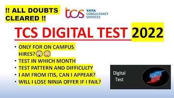 TCS DIGITAL TEST FOR NINJA OFFERED 2022 GRADUATES? ON-CAMPUS ONLY? ALL DOUBTS SOLVED | MUST WATCH !!