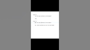 71 Can we overload main method? 72. Can we override main method #interviewquestions #javaprogramming