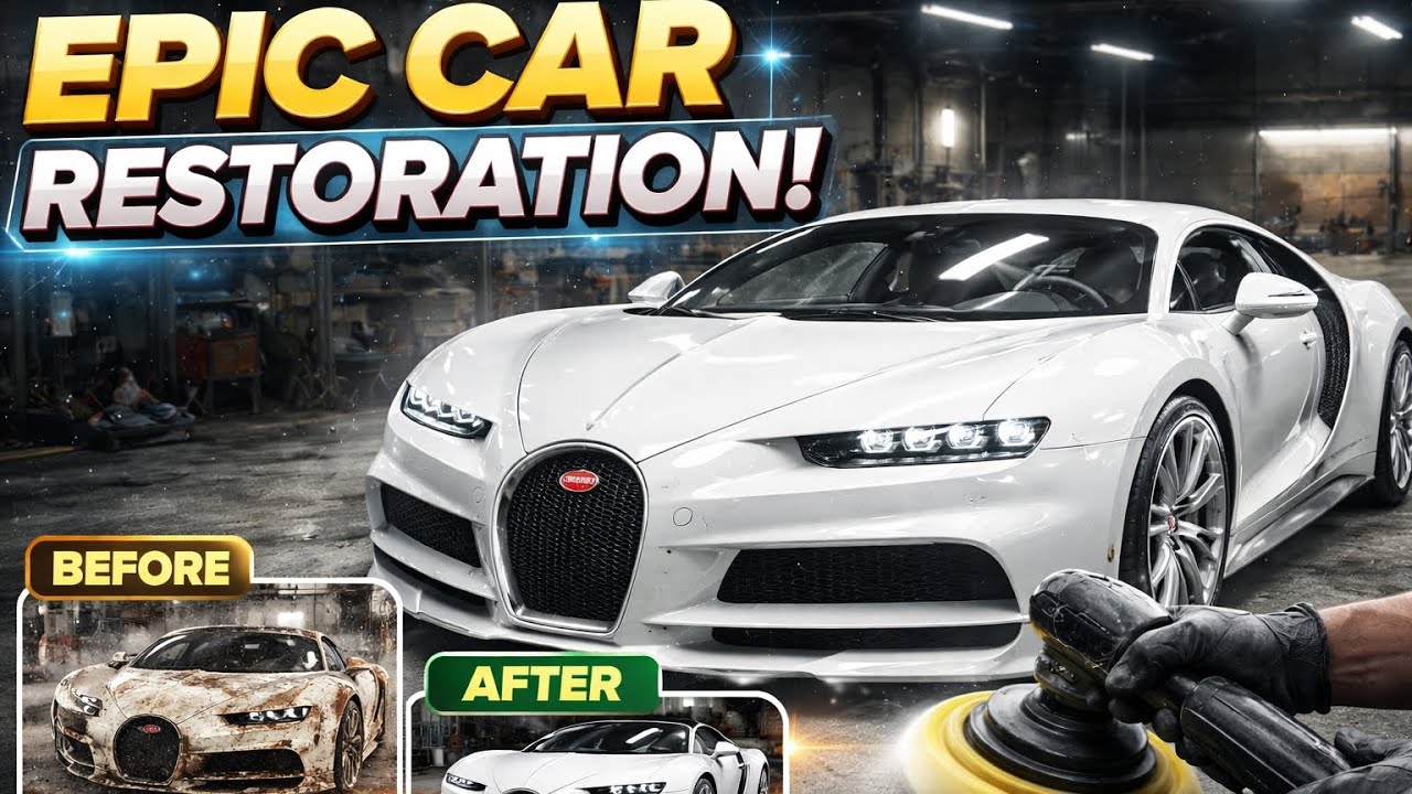 I Restored a Destroyed Bugatti Chiron White… The Result is Unreal (ASMR)