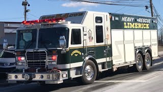 Limerick Fire Department Engine 51, Ladder 51, Rescue 51 & Traffic 51-2 Responding 1/21/19