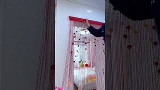 Rose tassel dense thread door curtain #Beautiful partition decoration, curtain #Velcro style #