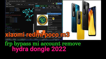 xiaomi redmi poco m3 frp bypass mi account remove hydra dongle