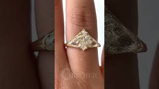Art Deco Kite & Triangular Cut Moissanite Moth Engagement Ring