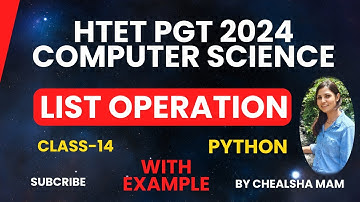 Python List Operations | List Built-in Function| Sort vs Sorted function | HTET/KVS/AWES PGT/TGT CSE