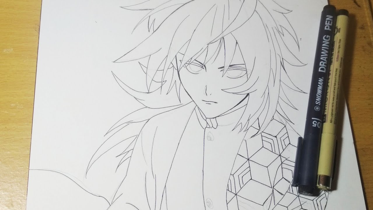 Как нарисовать гию томиока поэтапно карандашом