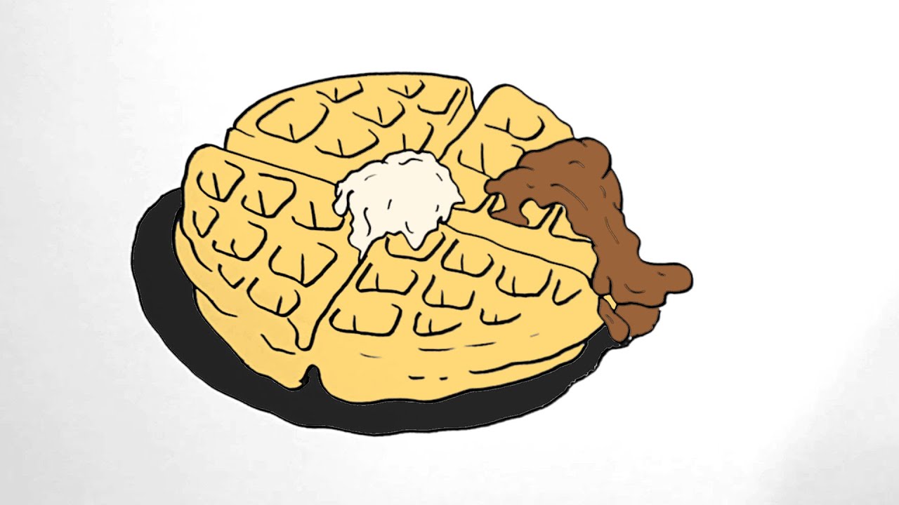 How to Draw WAFFLE WITH SYRUP AND BUTTER YouTube