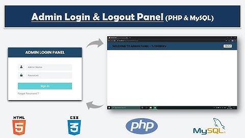 Admin Login Page in PHP MySQL | How to create Admin Login & Logout Panel in PHP MySQL