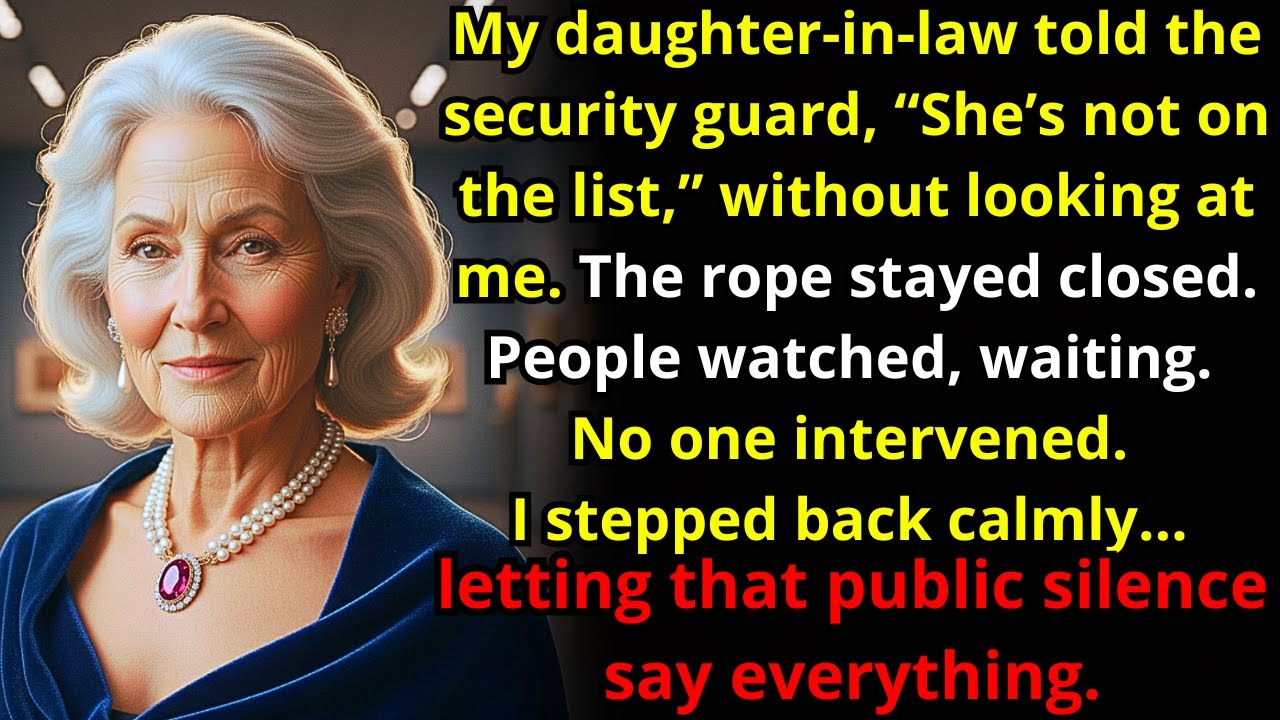 My Daughter-in-Law Said “She’s Not on the List” to the Security Guard. The Rope Stayed Closed