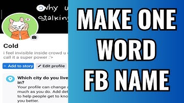 How To Make One Word Facebook Name (2023)