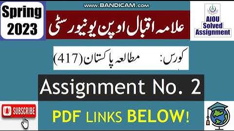 ⏩ AIOU Code 417 Solved Assignment No.2 Spring 2023 || Subject: Pakistan Studies || Level: BA/B.Com