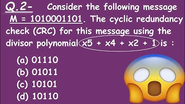 Q.2. CRC | Computer Network | Gate pervious year question | SOLVED | GATE STAR | GATE CS-IT | #crc