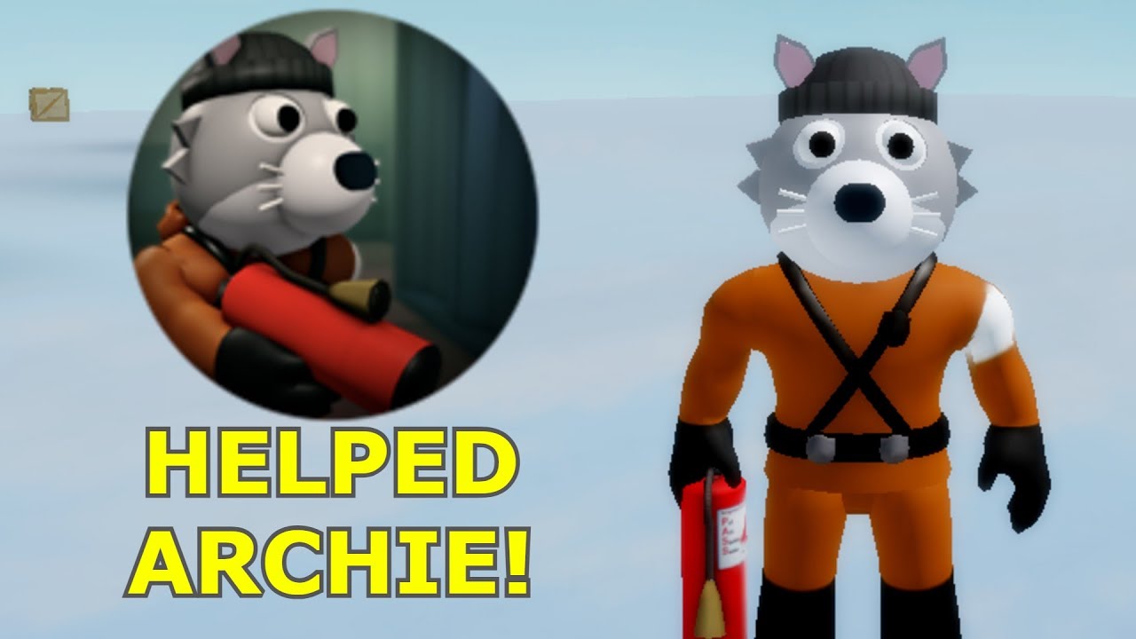 How To Get Helped Archie Badge Archie Helper Morph Skin In The Piggy Battle Roblox Youtube - roblox helper