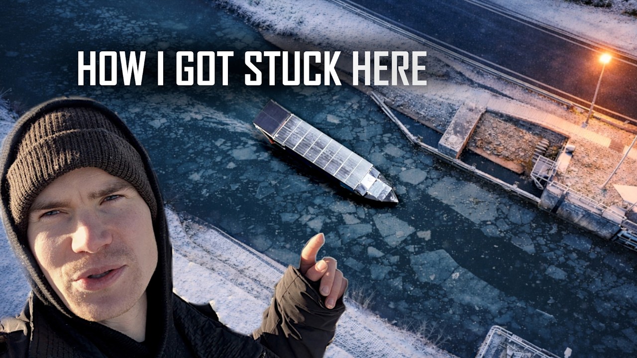 Trapped in Frozen Canals on my Solar Boat - YouTube