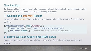 How to Properly Submit a Form Using jQuery: Fixing the submit() Method Issue