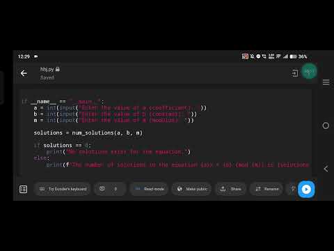 Python Program to Find the Number of Solutions to a Modular Equation of the Form ax ≡ b (mod m)