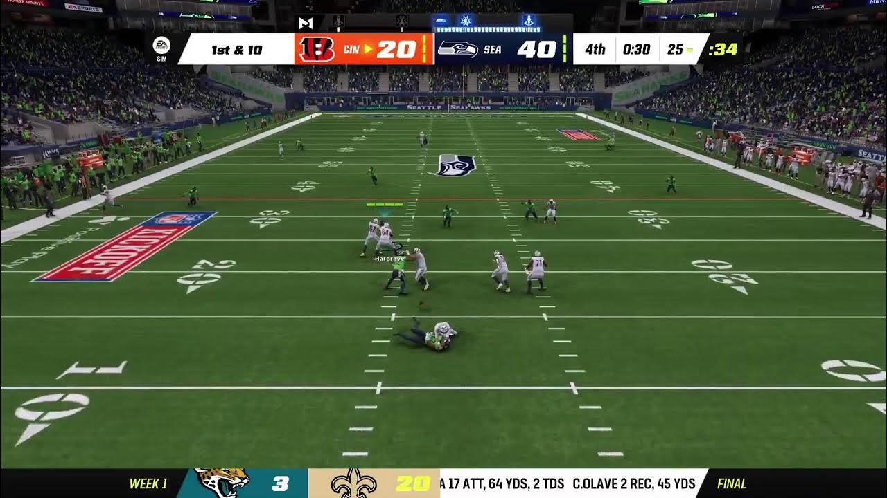 Madden 23 PS5 Sooner Magic Online CFM 2025 Week 1 Seahawks vs Bengals
