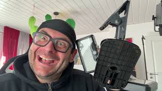 Lustaled solar lamps for outdoor with motion detector, 6500K clip-on gutters unboxing & instructions