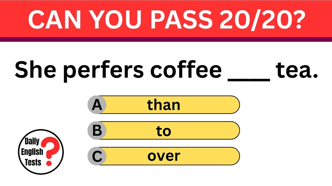 CAN YOU PASS 20/20?! | 20 ENGLISH QUESTIONS