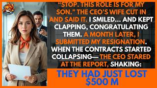 After  5 Years, My Perfect Performance, CEO's Wife Gave Promotion To Her Son. When I Resigned..