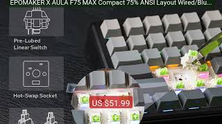 EPOMAKER X AULA F75 MAX Compact 75% ANSI Layout Wired/Bluetoot... — Best Buy 2026 | Great Quality!