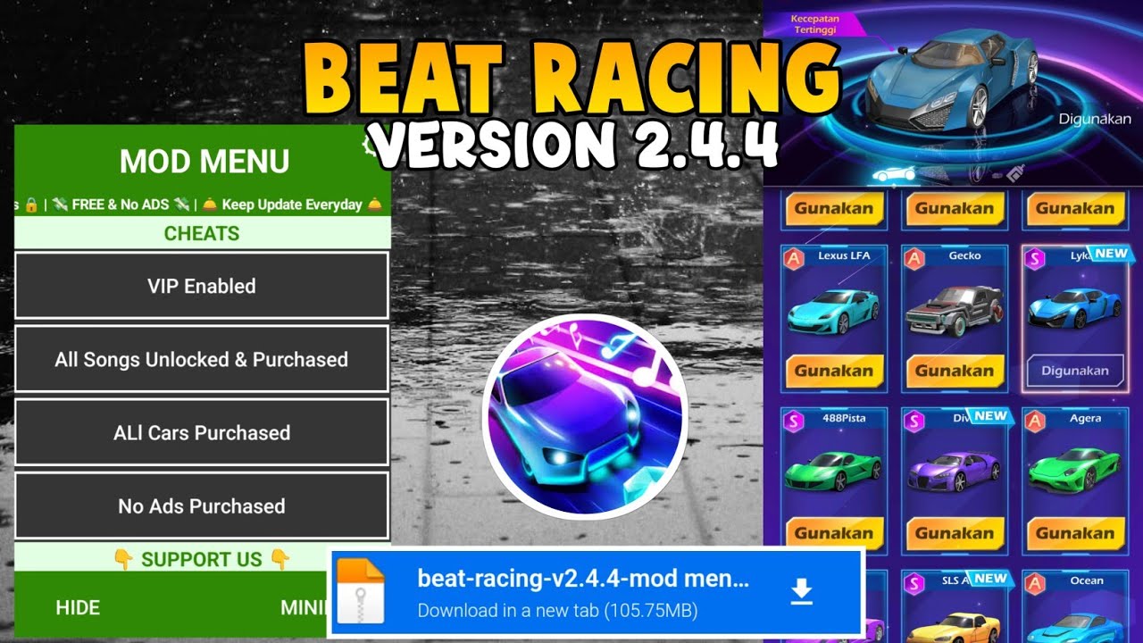 UPDATE!!Download BEAT RACING MOD MENU APK UNLOCK ALL YouTube