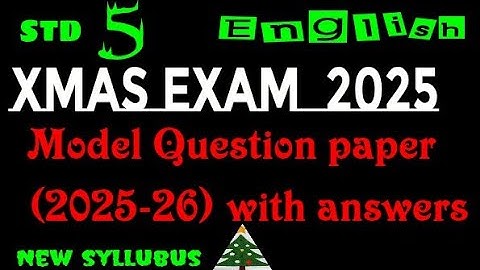 Class5 English Christmas exam question paper|class 5 english christmas exam model question paper