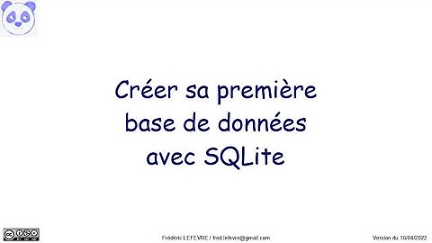 Créer sa première base de données avec SQLite