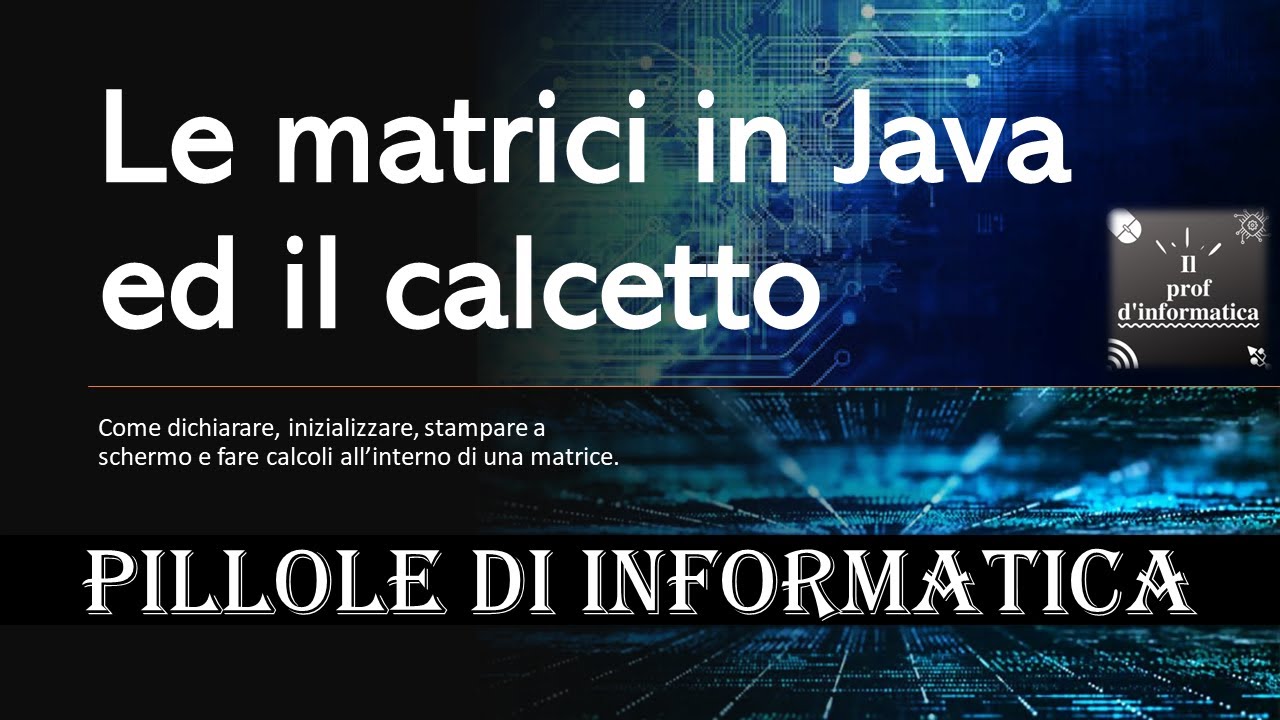 Java - Lezione sulle matrici spiegate con le squadre di calcetto ...