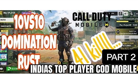 PART 2|| 10VS10 DOMINATION RUST||NEW MODE||RANKED||COD MOBILE||TOP PLAYER