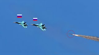 ช่วงเวลาที่น่ากลัว! สี่รัสเซียซู 34 เครื่องบินรบตีโดยขีปนาวุธยูเครน