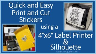 Silhouette Print and Cut with 4&quot;X6 &quot; Label Maker | Making Stickers with Dymo LabelWriter 4XL