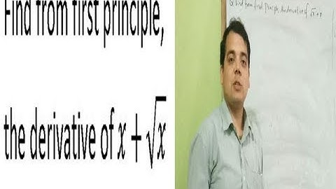 Differentiation from first principle(part-1)BASIC