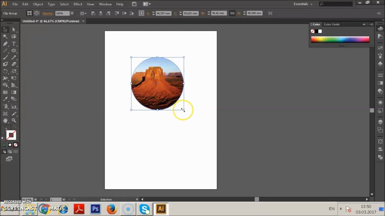 Adobe Illustrator Cs6 Ders 29 Make Clipping Mask Resmi Objenin Icine Gomme Resim Kesme Islemi Youtube