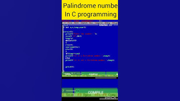 Palindrome number in C programming #shorts #cprogramming #coding #palindromenumber #codebyat