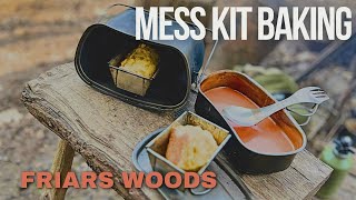 Mess Kit baking  Friars Woods  Bushcraft Essentials Titanium Stove   Frost River Pack  Carving