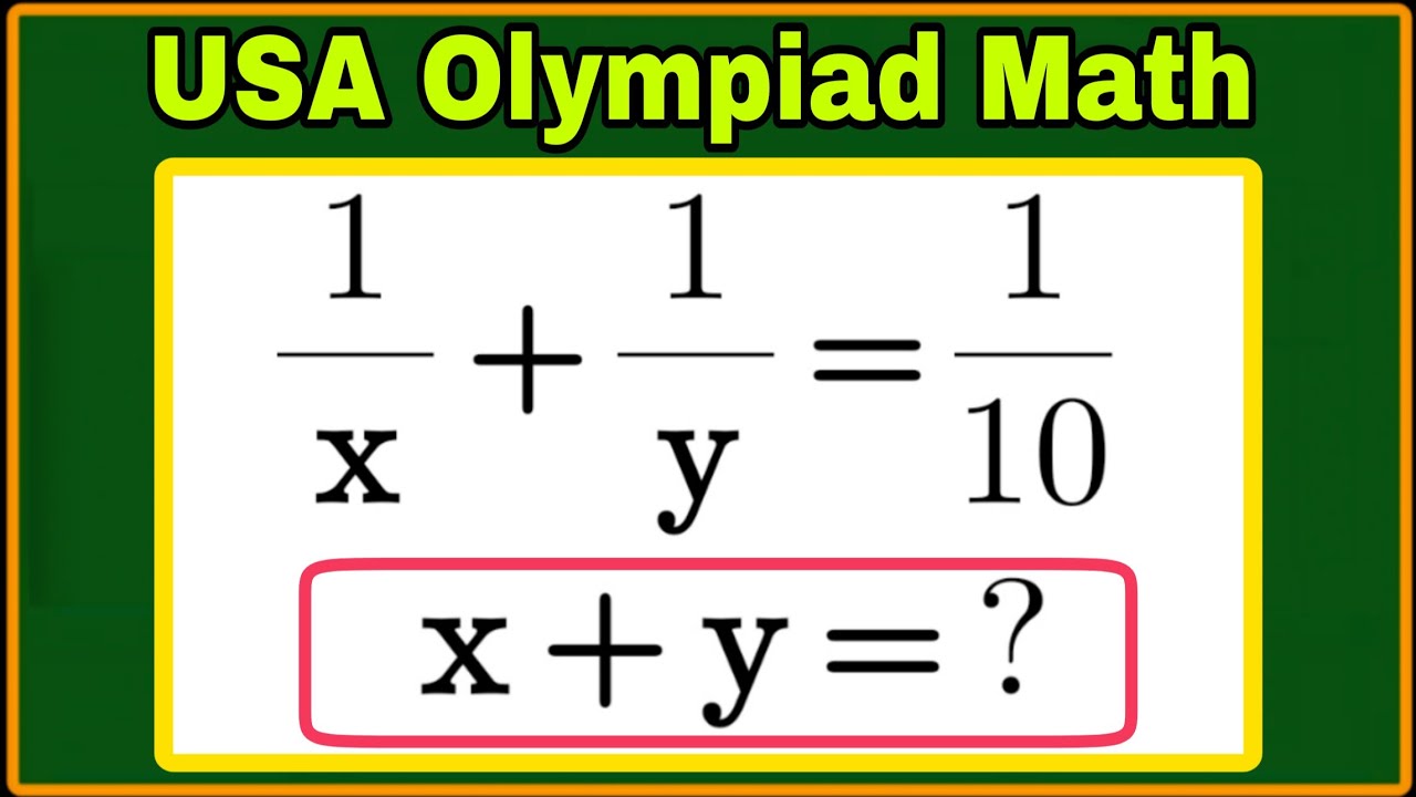 USA| A Very Nice Algebra Olympiad Maths Problem| Can you solve this ...