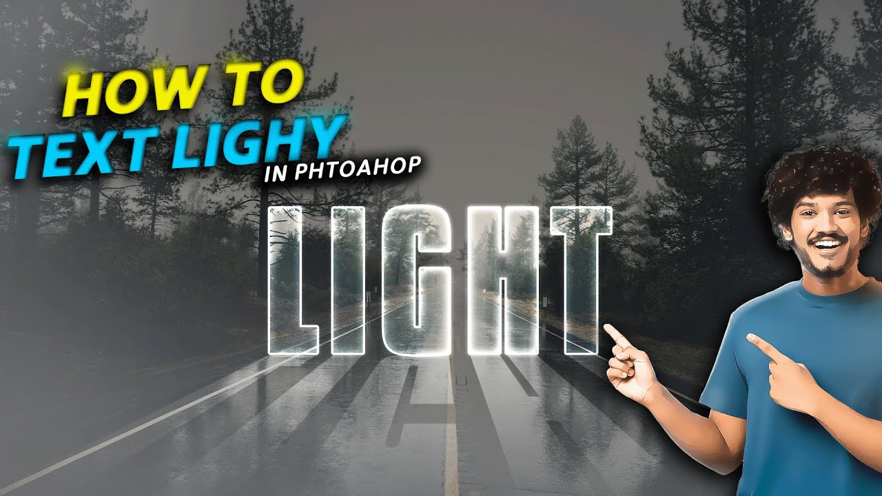 How to make Text Effect in Photoshop | Light Text Effect Tutorial - YouTube