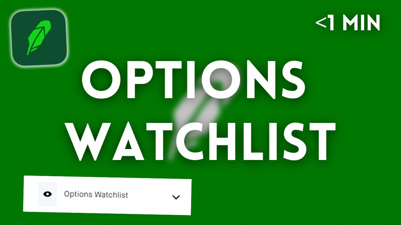 How To Make A Options Watchlist On Robinhood in 1 Minute!
