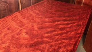 Bubinga conference table/dining table with amazing figure. 40 x 10.5' x 2 thick .