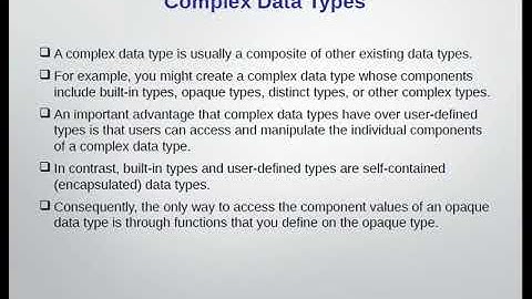 Unit2 4 Complex Data Types