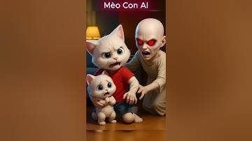 Mèo con không ngờ con ma đầu trọc lại bắt anh trai đi #shorts #cat #ai #meow #meo