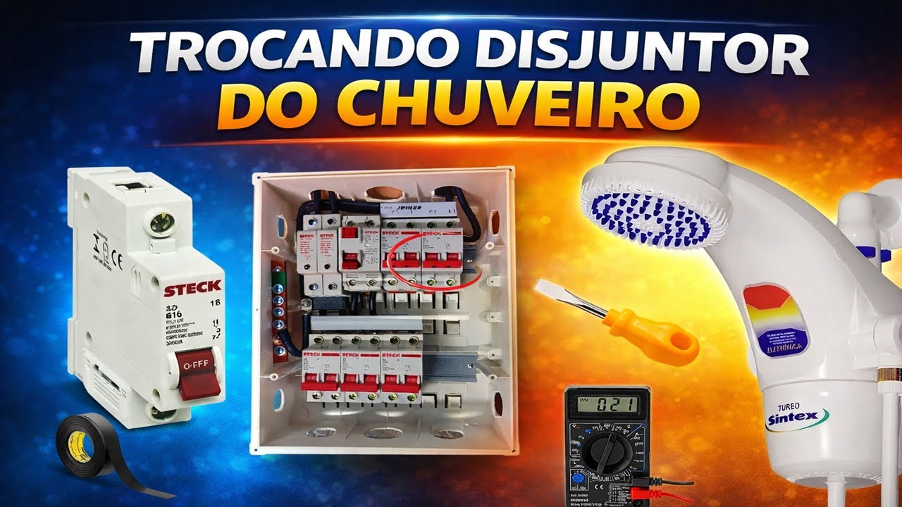 Como TROCAR DISJUNTOR de Chuveiro Travado ou Desarmando - YouTube