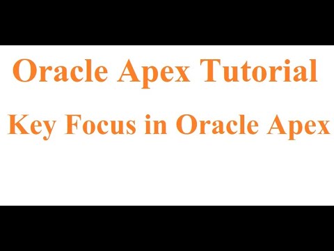 How to use key focus in oracle apex | Apex tab key go to next item