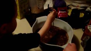 How to make pudding with an almost 2 year old.