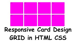Responsive Card Design with HTML & CSS Grid || GRID || CSS || HTML
