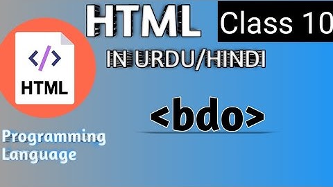 bdo tag in html| Html 5 tutorial in Urdu/Hindi || allstudyhub