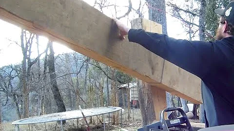 Trimming lumber with Timber Tough mill and Setting...
