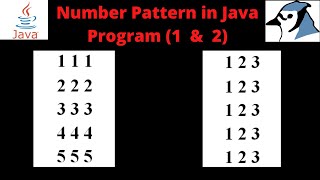 Number Pattern - 1 & 2 Program (Logic) in Java by Piyush Sir