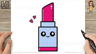 How to Draw a Cute Lipstick for Kids and Toddlers - 2